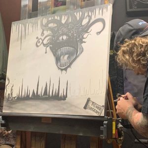 Tony, painting Beholder "Reno's Dungeon"