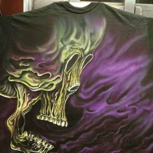 Skull with Purple Blaze, on T-shirt